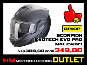 Motorhelm Scorpion EXO-TECH Evo Pro - Mat Zwart