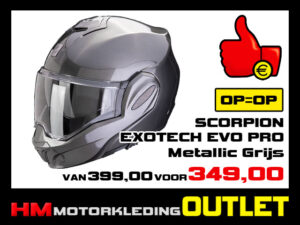 Motorhelm Scorpion EXO-TECH Evo Pro - Metallic Grijs