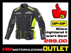 Textiel motorjas Buse Highland II All-Season - Zwart-Geel