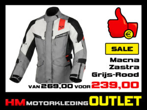 Textiel motorjas Macna Zastra All-Season - Grijs-Rood - Dames