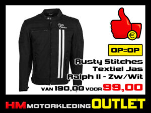 Textiel Motorjas Rusty Stitches Ralph V2 - Zwart-Wit - MEN