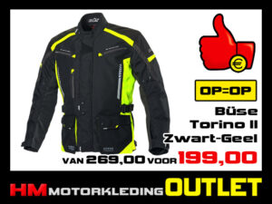 Textiel motorjas Buse Torino II All-Season - Zwart-Geel